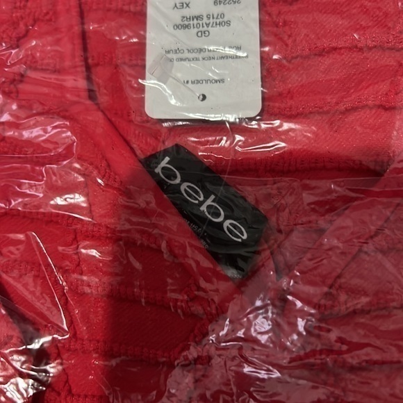 (NWT) BEBE Sweetheart Neck Textured Tank Bodycon Dress Size P/S Pink - Picture 4 of 7